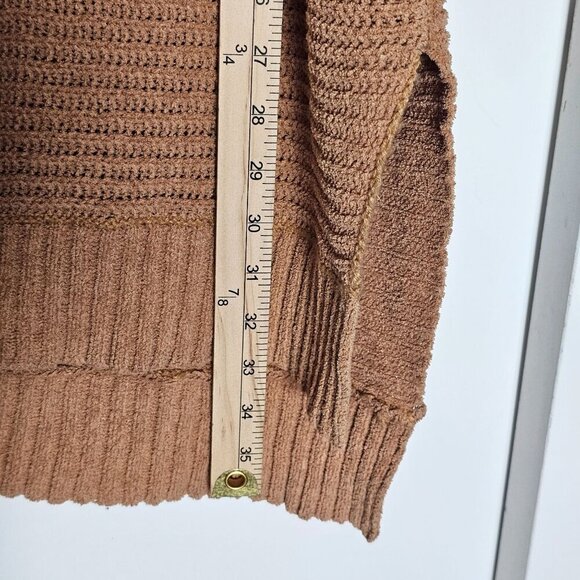 American Eagle Womens V-Neck Knit Sweater Split Hi-Low Hem 3/4 Sleeves Tan L/XL - Picture 10 of 10